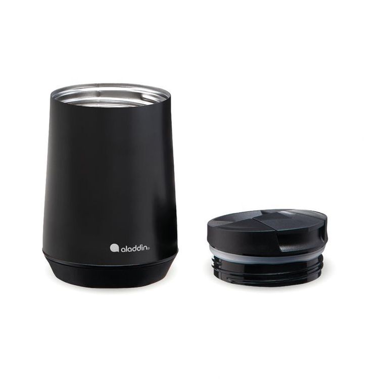 Aladdin Mug Espresso Stainless Steel Satin 250ml, Dishwasher Safe - Black