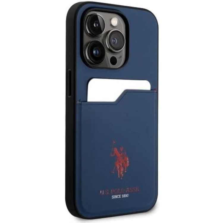 U.S.Polo Assn. PU Card Slot DH Hard Case  - Navy - iPhone 15 Pro