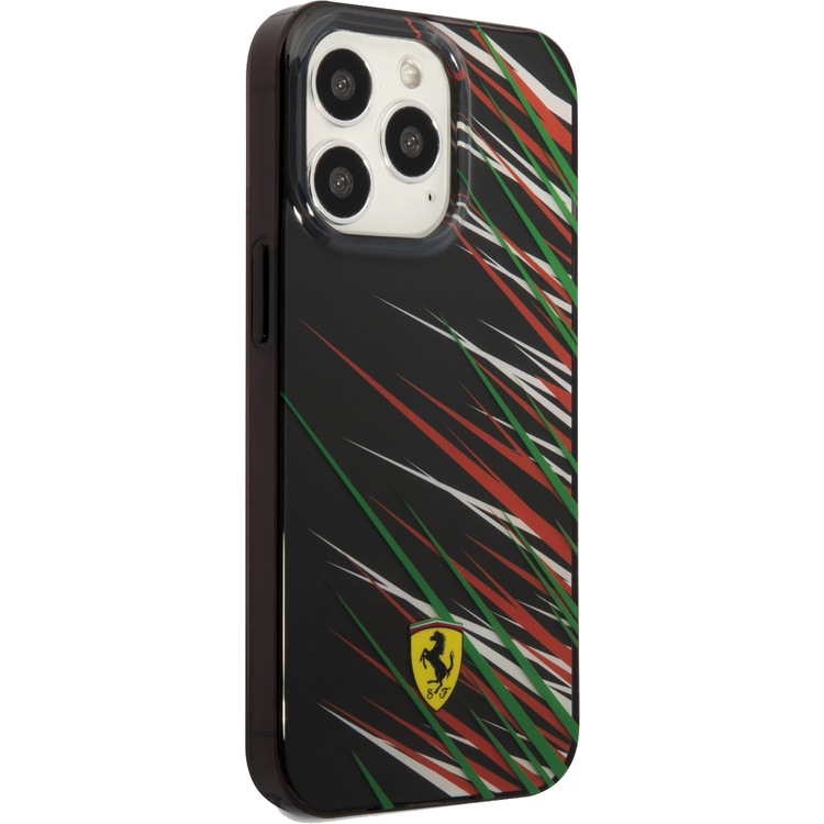 FERRARI HC PC/TPU Double Layer Grass  Hard Case, Drop protection, Compatible with iPhone 13 Pro - Black