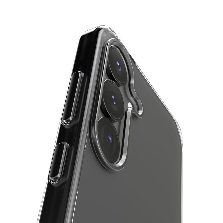 غطاء Levelo Morphix Clara مع مسكة جلد مدمجة لهاتف Samsung Galaxy S25 Plus، مصنوع من مادة TPU، زوايا مقاومة للصدمات، حلقة كاميرا معدنية، مادة هجينة - اللون الأسود.
