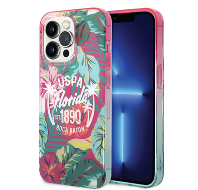 USPA PC/TPU Case Florida Design iPhone 14 Pro Compatibility - Pink/Green