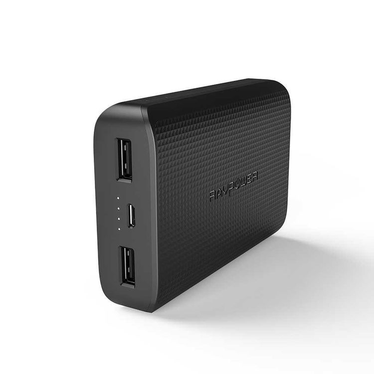 RAVPower Basis Series Portable Power Bank 10050mAh with iSmart Fast Charging Technology Quick Charge3.0, Anti-Fingerprint Design, Overheating Protection Powerbank Black