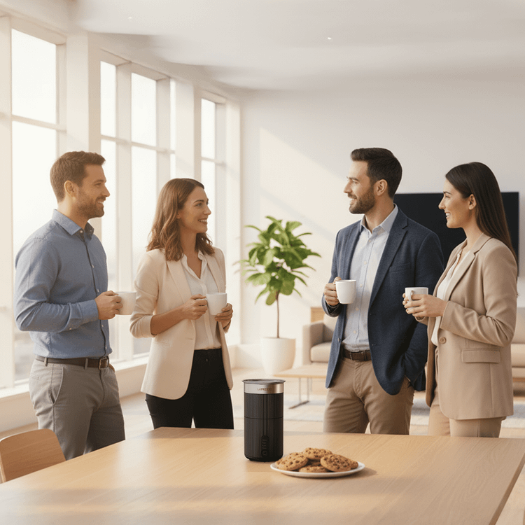 LePresso Foamflex Hot & Cold Milk Frother with Detachable Cup, 500W Rated Power, 500mL Capacity, Upgraded Magnetic Structure, Multiple Frothing Options, UK 3-Pin Plug, Durable & Easy-to-Clean Design - Black