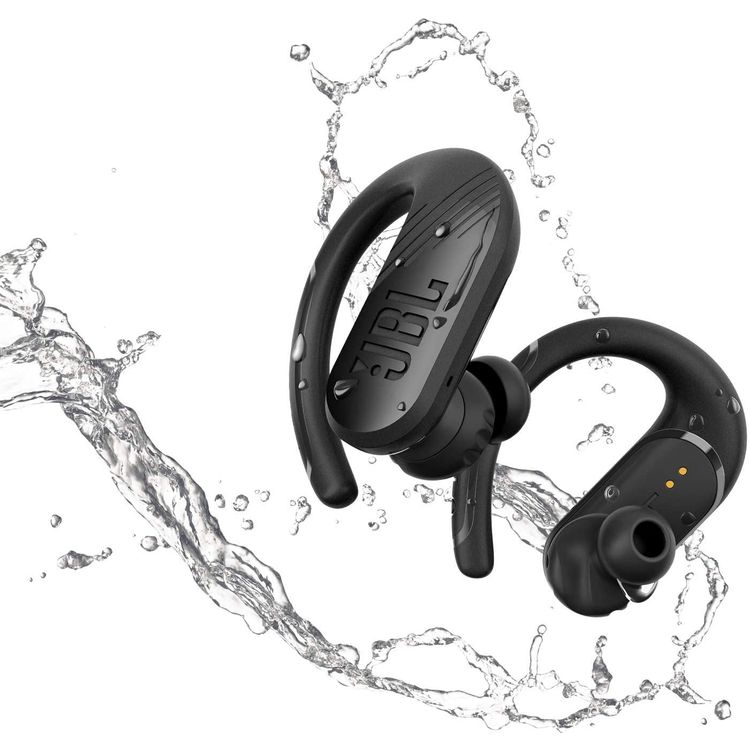 JBL Endurance Peak 2 Waterproof True Wireless In-Ear Sport Headphones, Pure Bass Sound, Bluetooth Headphones 30hours Battery, IPX7 Water & Sweat Proof - Black
