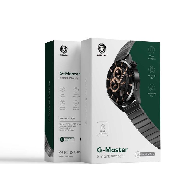 Green Lion G-Master Stainless Steel Smart Watch - Black