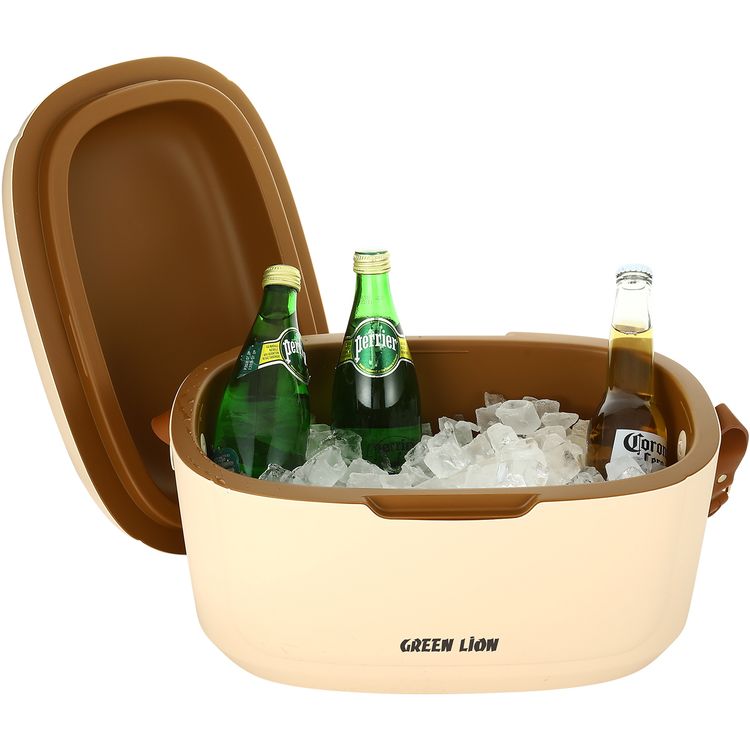 Green Lion Vintage Insulated Cooler Box 12L with Leak-Proof Design, Food-Grade Safety, Triple-Layer Insulation, Hot and Cold Storage, Adjustable Strap, Airtight Protection, Impact Resistant, Travel Friendly, Long-Lasting Insulation - Beige 