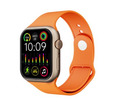 Porodo Smartwatch Magnifico with Sport Band, ‎240x286 2.1-inch IPS Touchscreen, 220mAh  Battery, IP65 Water Resistance Level, 7-15 Days Working Time - Titanium & Orange