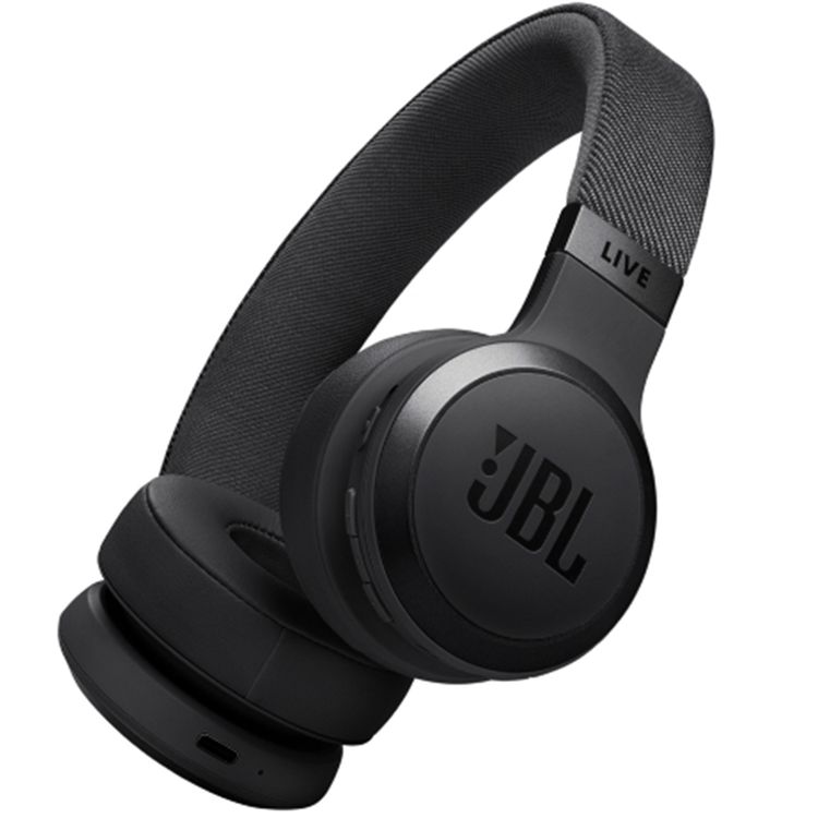 JBL Live 670NC Wireless Over-Ear Headphones With True Adaptive Noise Cancelling, Hands Free Call, Detachable Cable, Built-in Microphone, Ambient Aware - Black