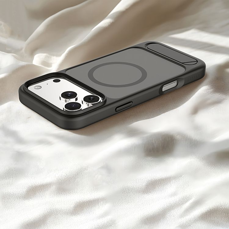 Levelo Matteo Hybrid Kickstand Case with Matte Design for iPhone 17 Pro, Anti-Fingerprint Coating, Impact-Resistant Corners, Raised Bezels for Camera & Screen, MagSafe Compatible, Shock-Resistant Bumper, Drop-Tested - Black