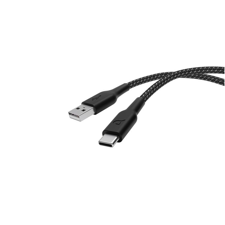 Powerology USB Type C Cable, Type C Data Cable Braided, Compatible for Samsung Galaxy, MacBook Pro, Nintendo Switch, Huawei MateBook X Pro etc (Black)