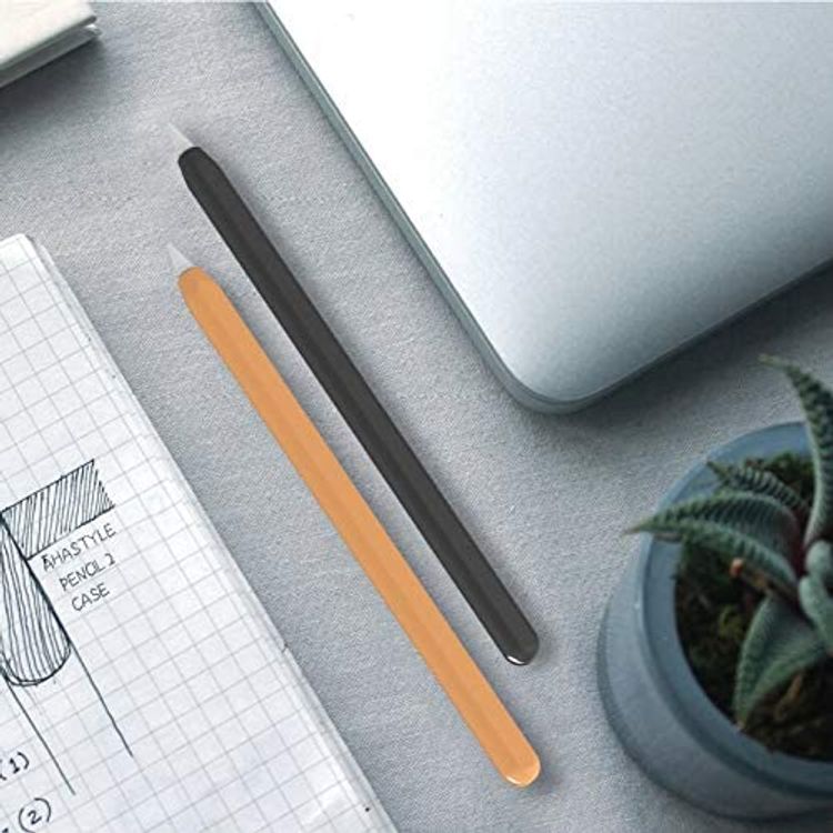 AhaStyle Silicone Cover Compatible for Apple Pencil Sleeve 2nd Generation ( 2 Pack ), Soft Silicone Material, Drop Resistant, Scratches Resistant, Dust Proof, Metal Carabiner