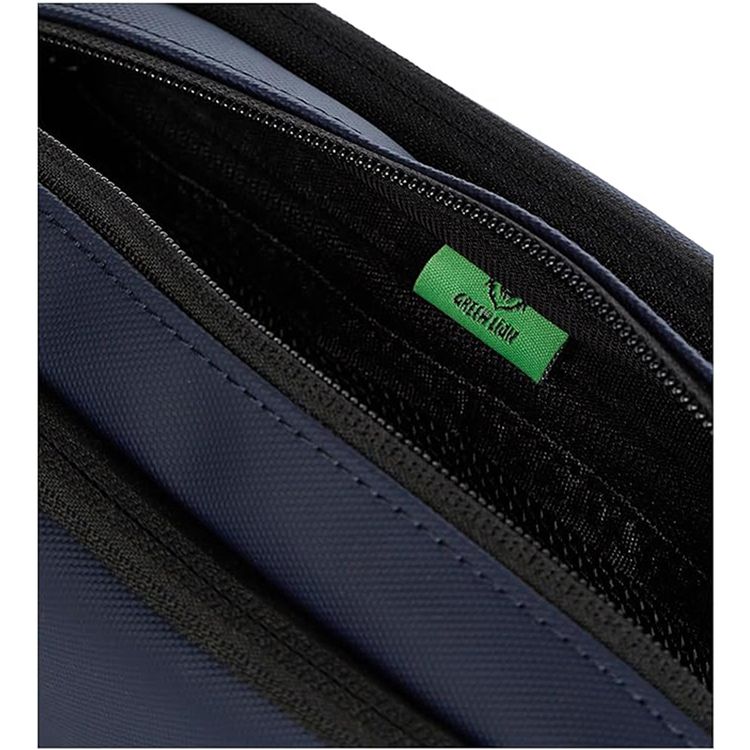 Green Lion Elegant Pouch with 600D Polyester & Leather Trim Material, Multifunctional Storage, Head Hang for Easy Carrying, Waterproof - Blue