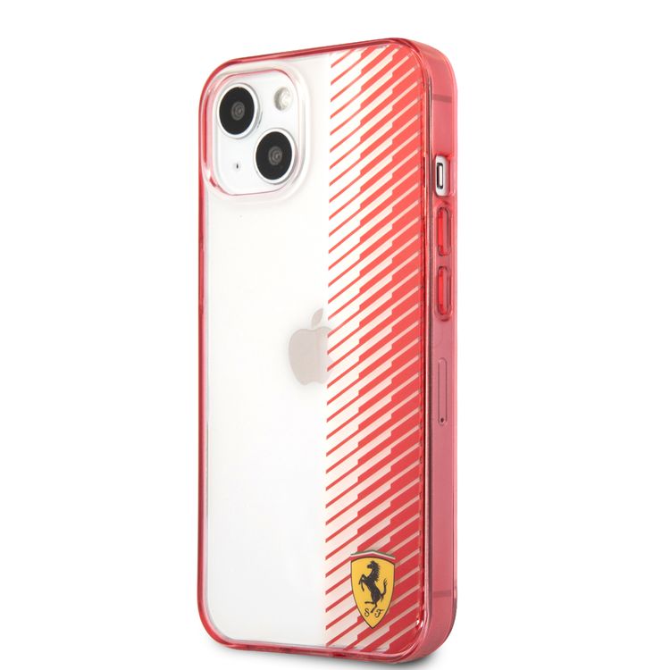 CG MOBILE Ferrari Transparent Hard Case Gradient Print Logo Compatible for iPhone 13 Mini (5.4") Scratches Resistant, Easy Access to All Ports