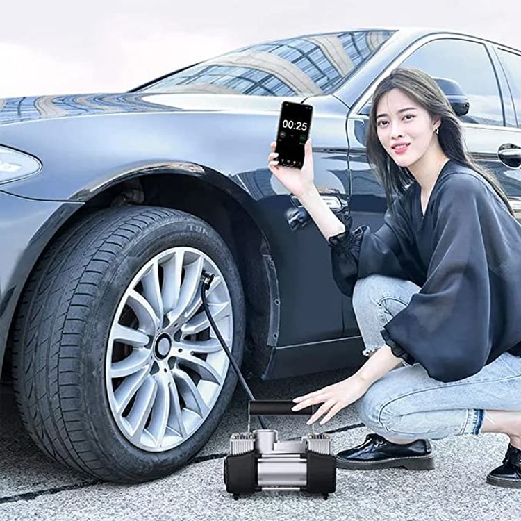 ROADPOWER Portable Double Cylinder Air Compressor Tire Inflator,