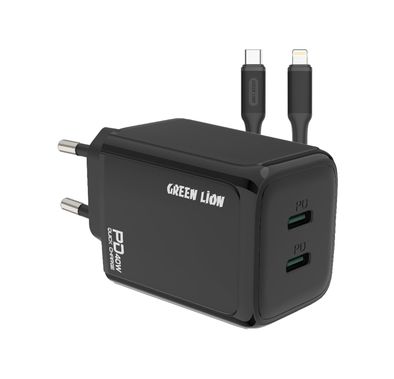 Green Lion Dual PD Wall Charger with USB-C to Lightning C...