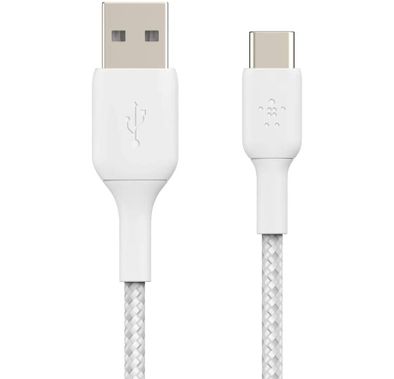 USB-A to USB-C Cable Belkin CAB002bt1MWH Braided Cable USB-A to USB-C 1M - White