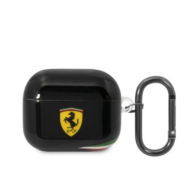 CG MOBILE Ferrari TPU Case with Double Layer Design Shockproof Case Cover Portable & Protective with Scratch Protection, Resistant to Damage Compatible with Airpods 3 - Black