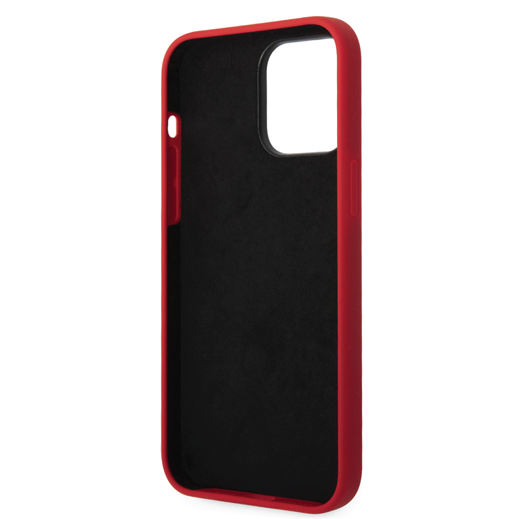 Ferrari Liquid Silicone Case All Over Printed Scuderia iPhone 14 Pro Max Compatibility - Red