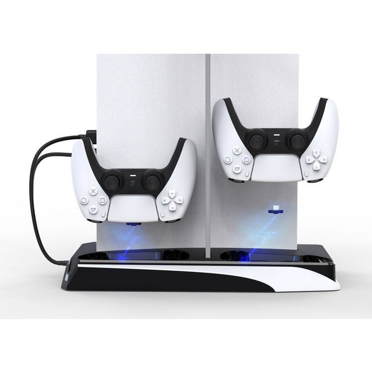 Porodo Gaming Multi-Function PS5 and Headphone Cooling and Charging Hub - White/Black