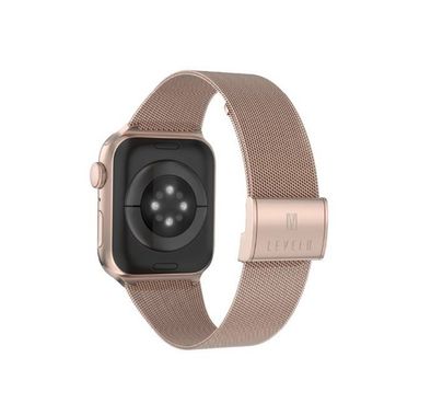 Levelo Double Milanese Watch Strap for Apple Watch 38/40/41mm, Stainless Steel Material, Double-lock Folding Buckle, Adjustable Strap, Easy Installation - Retro Golden