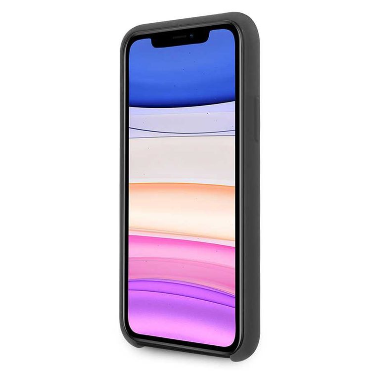 BMW Metal Logo Silicone Hard Case Compatible with Apple iPhone 11 - Space Gray