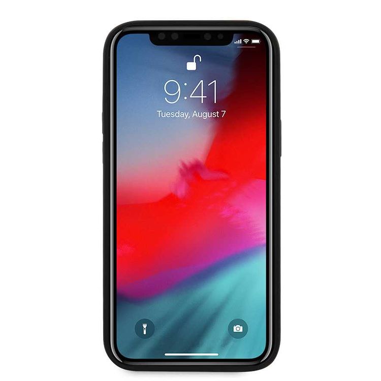 CG Mobile Ferrari On Track PU Leather Perforated Hard Case Metal Logo Compatible for iPhone 12 / 12 Pro (6.1") - Red