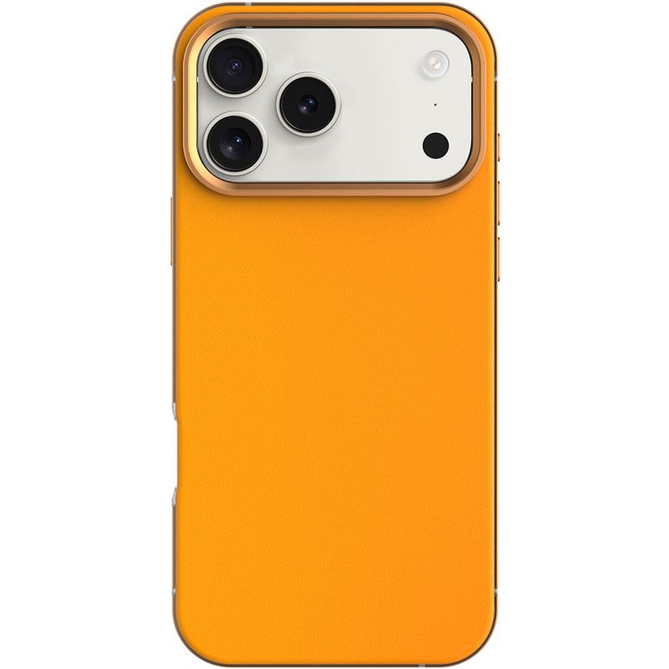 Levelo Mia MagSafe Hybrid Case for iPhone 17 Pro Max, N52 Strong Magnets, Matte Silicone Texture Material, Frosted Clear Design, 1.5m Drop Tested, Aluminum Alloy Frame for Camera & Edges, Non-Slip Texture, Comfortable Grip, Shock-Resistant Bumper - Sunrise Orange