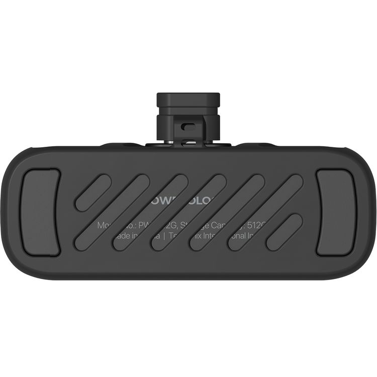 Powerology VaultX 512GB Mini Portable SSD Drive with Compact Design, USB-C Input Connector, 20Gbps Data Transfer Speed, 5W Rated Power, Windows/ Linux/ MacOS/ iOS/ Android Systems Compatibility, 0°C-45°C Operating Temperature, Aluminum Alloy Material, Silicone Protective Case Included - Black