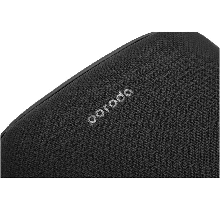 Porodo Geneva Tech Accessory Pouch with Easy-to-Carry Handle, 1L Capacity, PU Material, Zipper Closure, Water Resistant, Spacious Compartment, Cable Organizer - Black