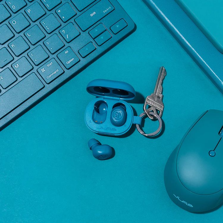 JLab JBuds Mini True Wireless Earbuds, Noise-Canceling, Quick Charge, Splashproof, 15 Minutes of Fast Charging Time, 20 Hours Total Playtime - Teal