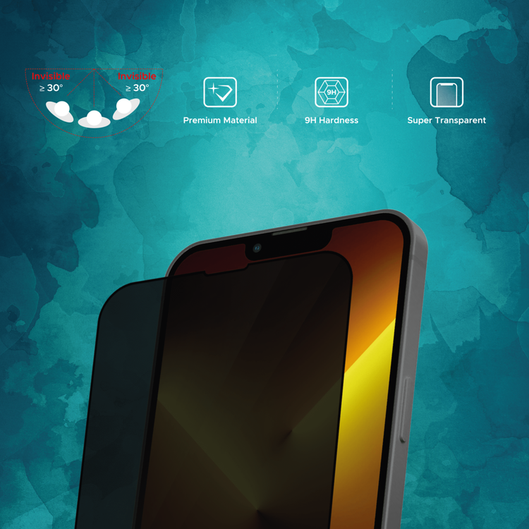 واقي شاشة Liberty Guard Privacy Full Cover بحافة مستديرة لهاتف iPhone 13 Pro Max، مضاد للصدمات والتأثير - الخصوصية