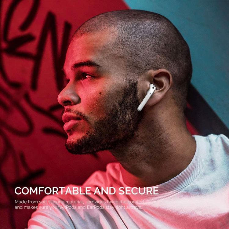 غطاء سيليكون AhaStyle لـ Airpods (3 أزواج كبيرة) - أبيض
