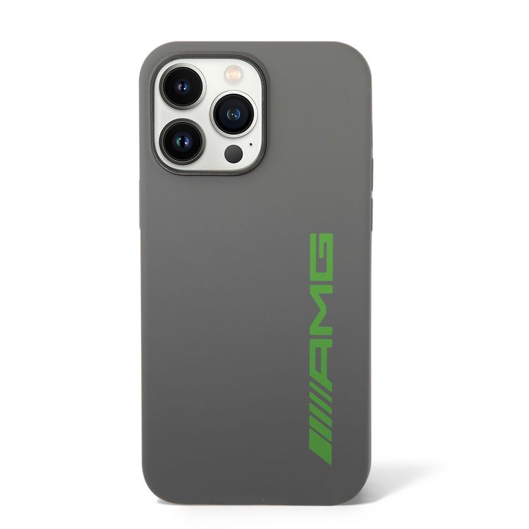 AMG Liquid Silicone Case with Colorful AMG Logo Bumper ProtectioniPhone 14 Pro Compatibility - Green