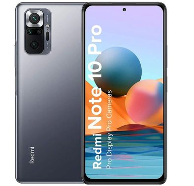 هاتف ذكي شاومي ريدمي نوت (10) برو (4G) ل تي اي ثنائي الشريحة بشاشة 6.67 بوصة 8 جيجا بايت رام / 128 جيجا بايت روم تخزين ، كاميرا أمامية 16 ميجا بيكسل وكاميرا خلفية 108 ميجا بيكسل ، مجموعة شرائح كوالكوم سناب دراغون 732G ، فيديو (4K) , IP53 مقاومة للماء,بطارية 5020 مللي أمبير/ هاتف أندرويد محمول - رمادي عقيق