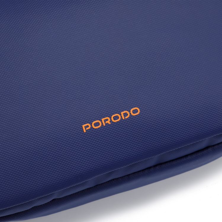 Porodo Ultralite Organizer Pouch with Dual Compartmnts, Zipper Closure, High-Quality Polyester Material, Water-Repellant Surface, Internal Mesh Pockets, Quick-Grab Handle, Compact Design - Navy Blue