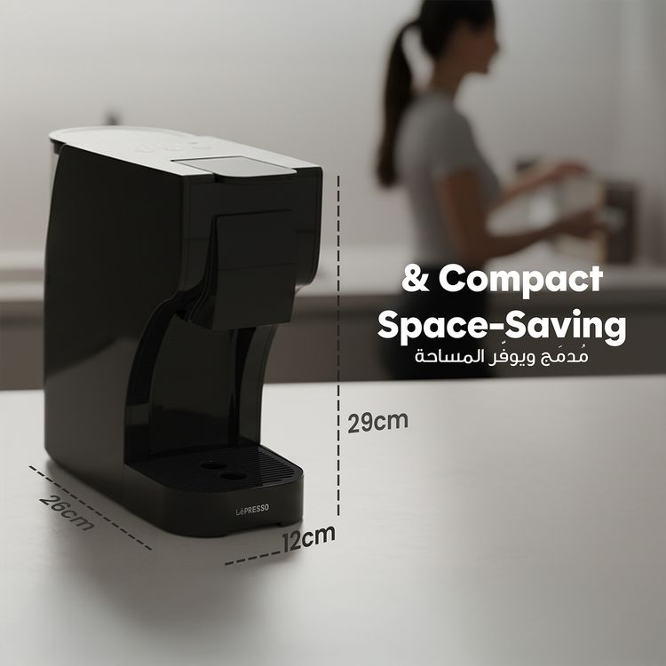 LePresso Trezza Multi-Capsule Coffee Machine with 1350W Rated Power, 1L Water Tank Capacity, 20 Bar Pump Pressure, 220-240V Rated Voltage, Automatic Shutdown - Black