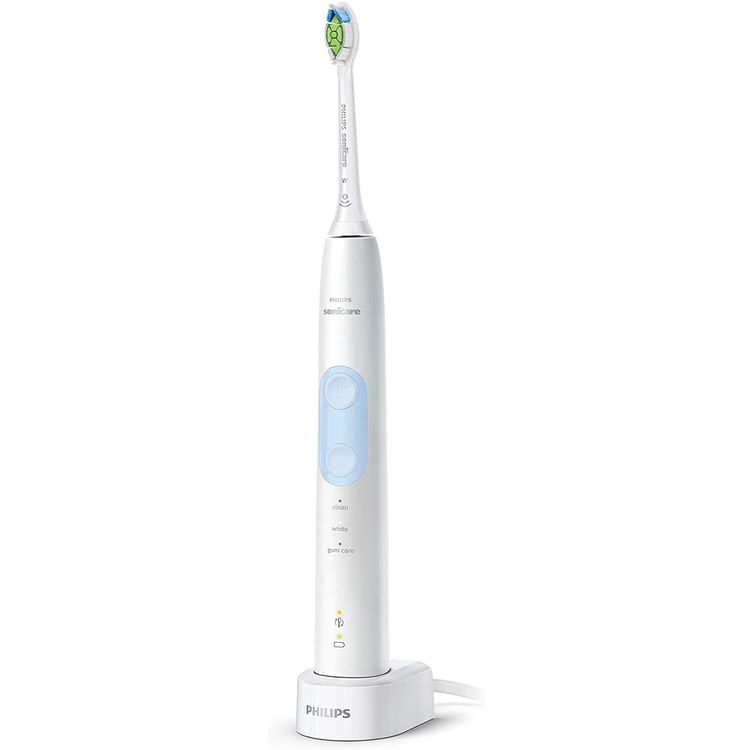 فرشاة أسنان فيليبس سونيكير بروتيكتيف كلين 5100 مع مطهر للأشعة فوق البنفسجية - أبيض