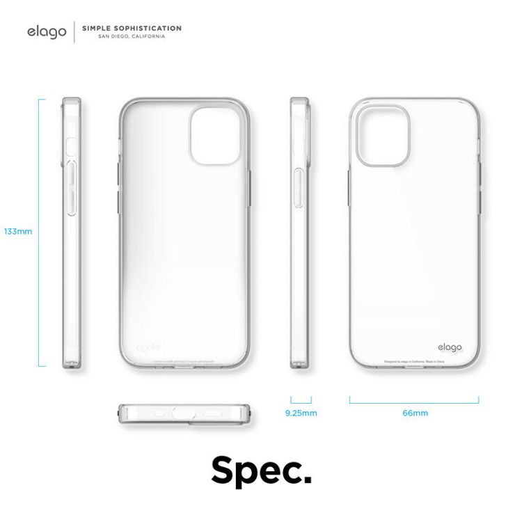 Elago Hybrid Case Compatible with iPhone 12 Mini (5.4") Ultimate Protection, Raised Bezel, Supports Wireless Charge, Anti-Yellowing, Shock Absorbing Design - Crystal Clear