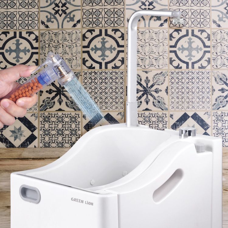  Green Lion Portable Wudu Machine with Pressure Foot Pedal, 2.5 L Clean Water Capacity, 2x1800 mAh Batteries, Lightweight Design, No Installation Required, Safe to Use - White