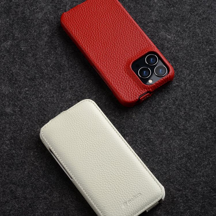 Melkco Jacka Series Lai Chee Pattern Premium Leather  Cover Case for Apple iPhone 13 Pro (6.1") - (Red LC)