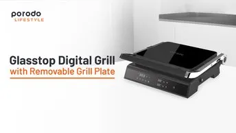 Porodo LifeStyle Glasstop Digital Grill with Removable Grill Plate