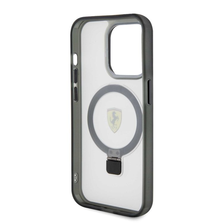 Ferrari iPhone 15 Pro Max For Magsafe Ring Stand Case - Transparent