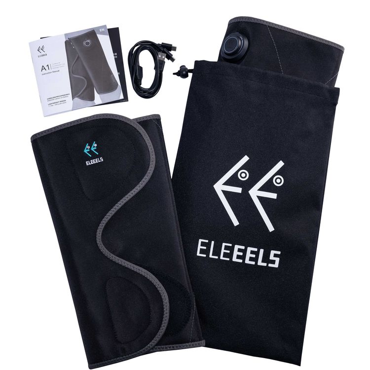 Eleeels Cordless Air Compression Leg Massager Device - Black