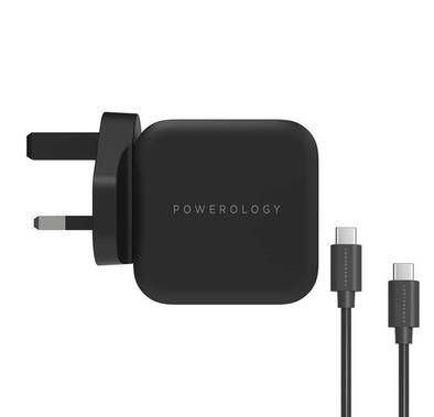  Powerology GaN Charger Includes Fast Charging USB-C Cabl...