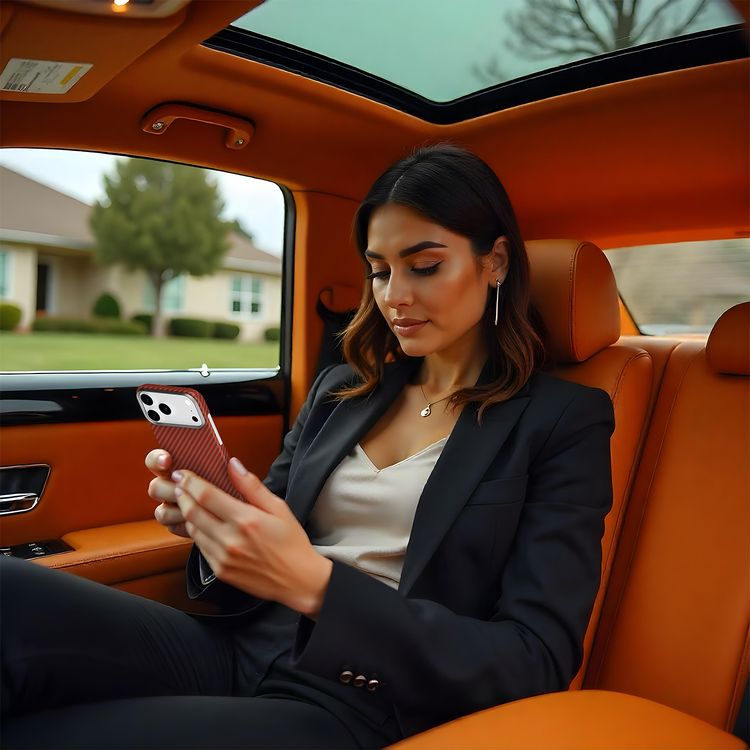 Levelo Sergei 1500D Aramid Fiber Case for iPhone 17 Pro, 5 Times Stronger than Steel, 0.95mm Thickness, Strong Magnets & MagSafe Compatible, Shock-Resistant Bumper, Bulletproof Protection, Raised Bezel for Camera, Ultra-Lightweight Design - Sunset