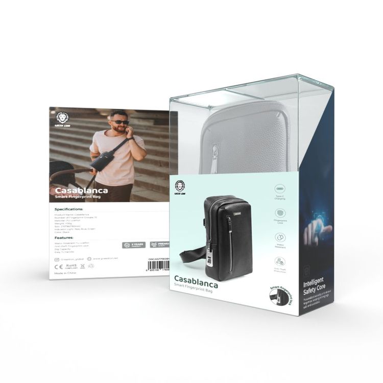 Green Lion Casa Blanca Smart Fingerprint Bags - Black	