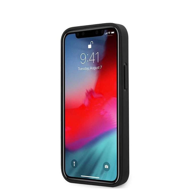 CG MOBILE Guess PU Python Pattern Phone Case with Metal Logo Compatible for iPhone 12 Mini (5.4") Mobile Case Suitable with Wireless Charging Officially Licensed - Brown