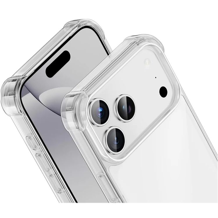 جراب Green Lion المقاوم للصدمات لجهاز iPhone 17 Pro Max، وضوح عالي الدقة، مقاوم للخدوش، وسائد هوائية، حماية من السقوط، حماية هجينة، حماية للكاميرا، قبضة مريحة - شفاف