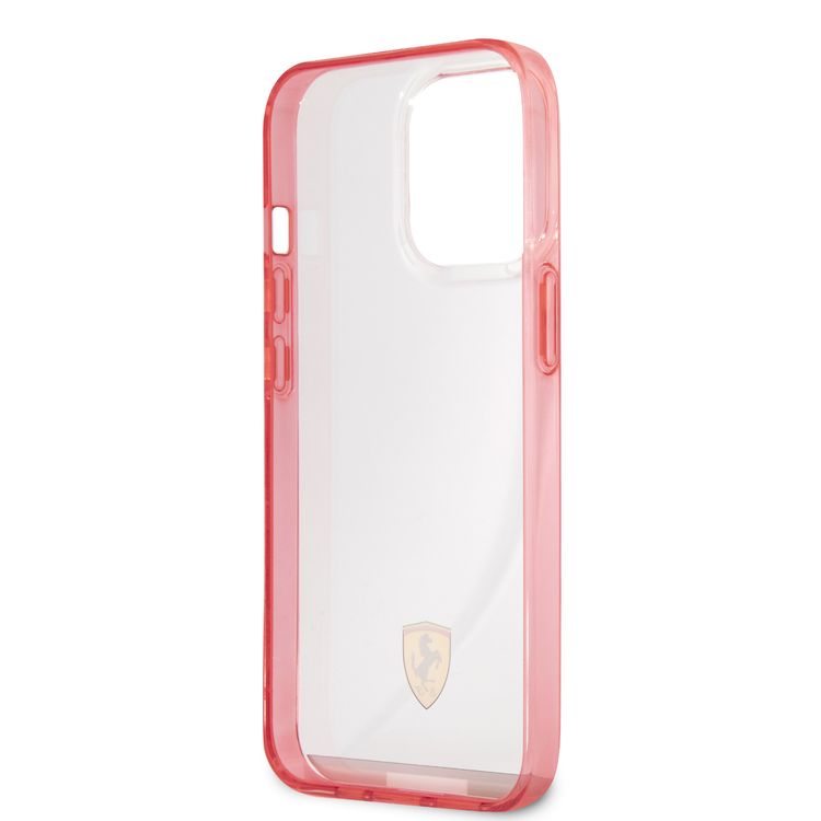 CG MOBILE Ferrari Italia Stripe Transparent Hard Case Print Logo Compatible for iPhone 13 Pro Max (6.7") Scratches Resistant, Easy Access to All Ports