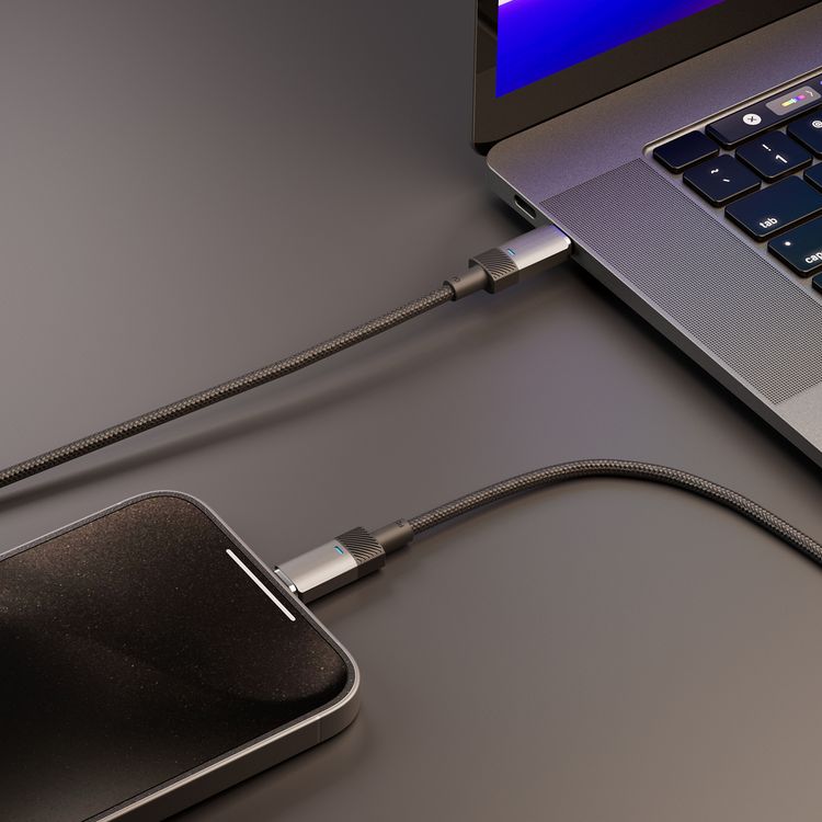 كابل Porodo متعدد الموصلات مع مخرجات Type-C و Lightning، طول 1.2 متر، إخراج Type-C بقوة 100 وات، وإخراج Lightning بقوة 30 وات، عمر يصل لأكثر من 15000 انحناءة، شحن سريع ومزامنة بيانات - اللون الأسود.